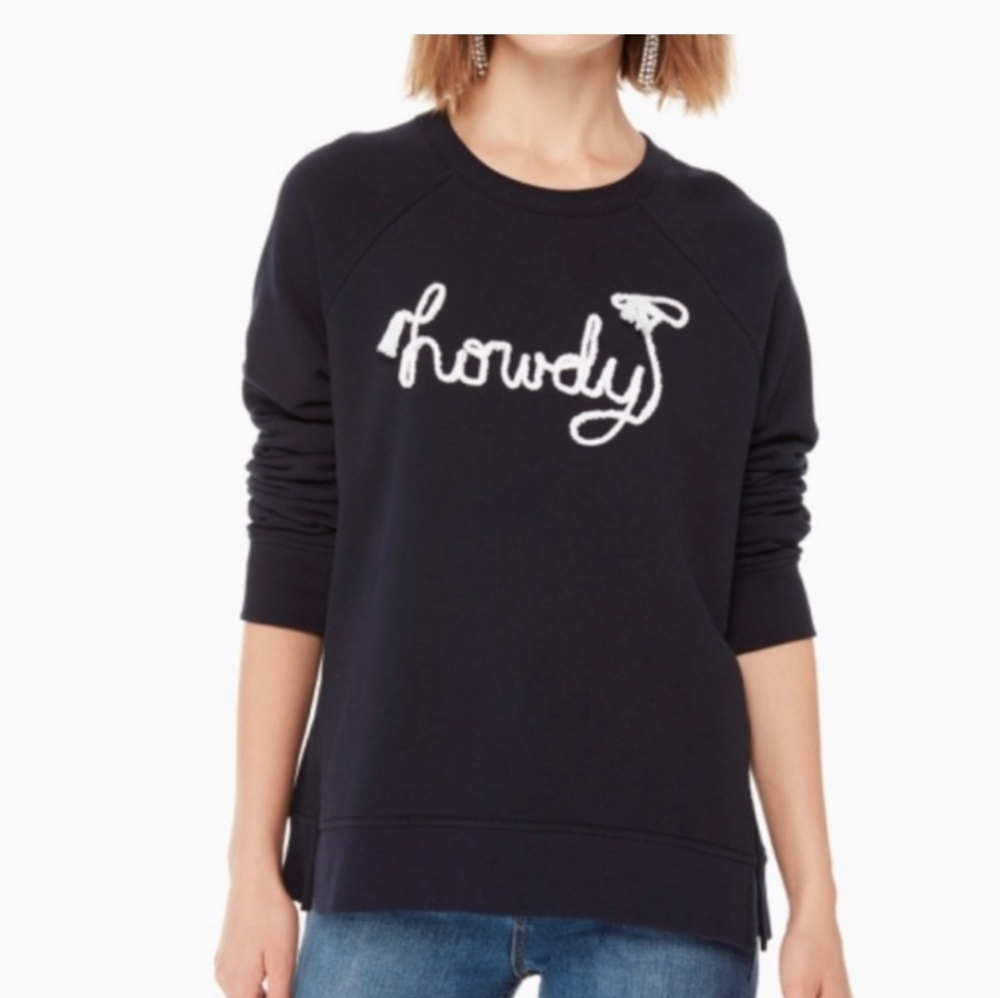 TU Kate Spade Howdy sweatshirt navy white